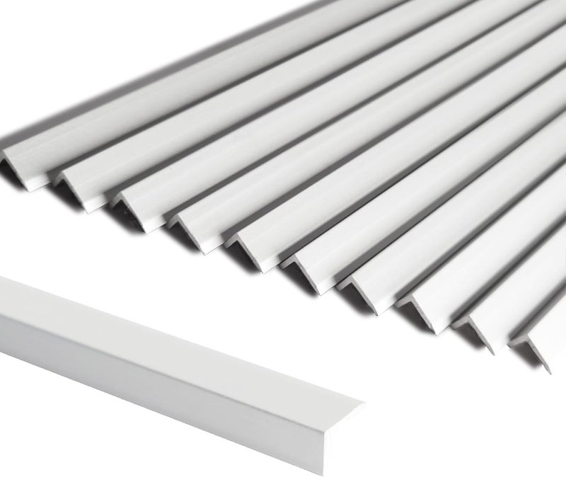 sunwings 10-Pack 12 Inch Peel and Stick Aluminum Tile Trim, Decorative Kitchen Backsplash Trim Edge, Self Adhesive Tile Liner Matte Silver Medium - Image 1